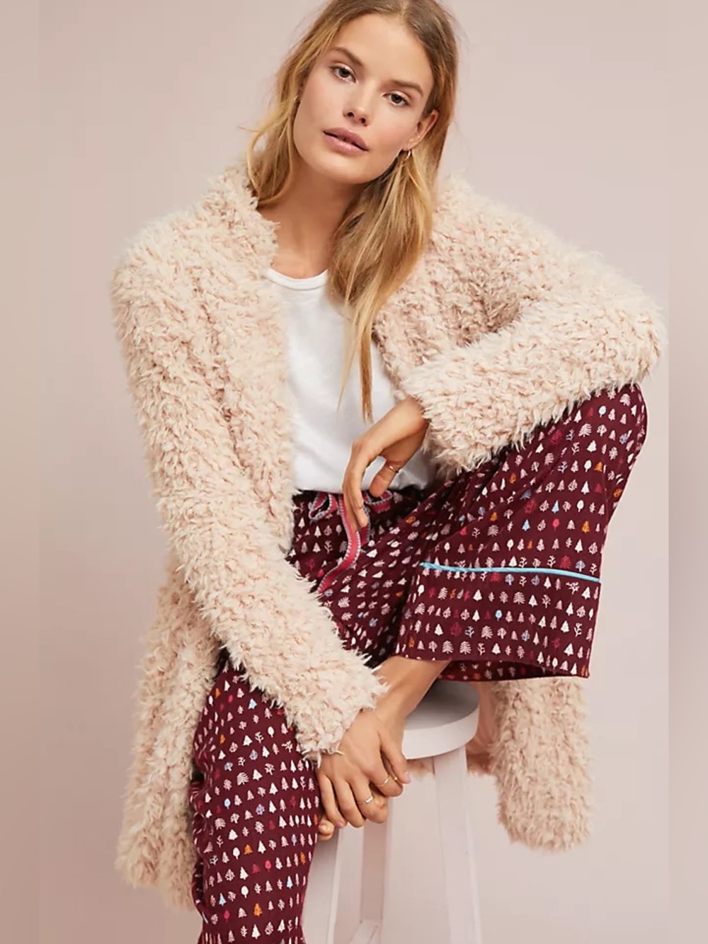 Bishop + Young Anthropologie Sedona Fuzzy Brown Cardigan Jacket S